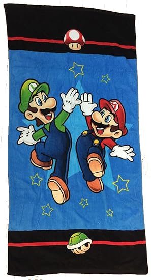 Nouvelles Super Mario Serviette De Bain Drap De Plage Enfant Mario Serviette De Bain Pour Enfant 1 X 146 Cm Amazon Fr Cuisine Maison