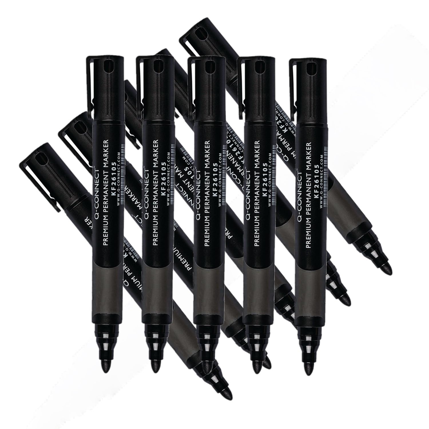 Q-Connect Premium Permanent Marker Pen Bullet Tip Black (Pack of 10)
