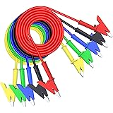 Goupchn 5PCS Alligator Clips Test Leads Dual Ended Crocodile Wire Cable with Insulators Clips Test Flexible Copper Cable for 