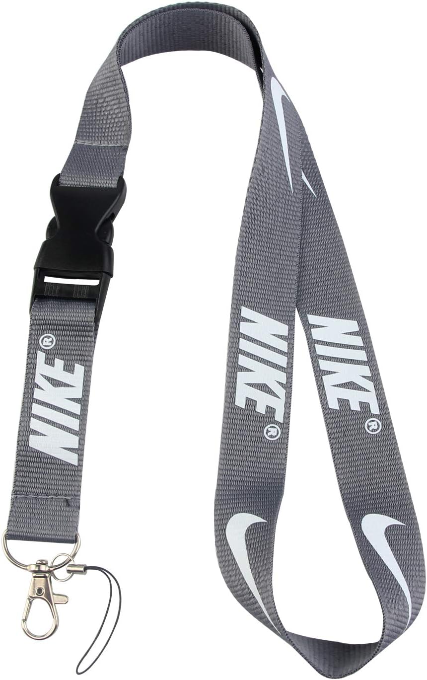 Lanyard Keychain Holder Keychain Key Chain Black Lanyard Clip with Webbing Strap (Gray)