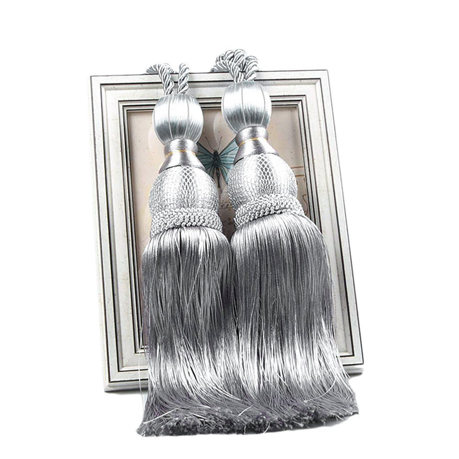VIPMOON 2 Pcs Home Curtain Tieback, Curtain Clips Rope Tie Band, Tassel Tie Curtain Holder Tassel Home Decoration Curtain Tieback