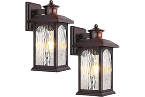 FILIYANO 2 Packs Motion Sensor Outdoor Lights - Brown Dusk to Dawn Outdoor Lighting, Oil Rubbed Bronze Exterior Light Fixtures, Waterproof Porch Lights Wall Sconce for House, Garage, Entryway Anti-Rust