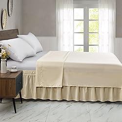 FreshCulture Twin Bed Skirt, Elastic Wrap Around