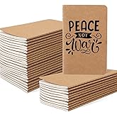 Oucaru 32PCS Mini Notebooks Bulk, 3.5" x 5.5", Brown, 60 Pages Blank Paper Small Pocket Notebook Set, Mini Journal Memo Notepads for Students, Traveler, School Office Supplies