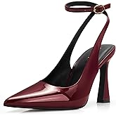PARTY Womens Pointed Closed Toe Heels Stiletto Slingback High Heel for Women Dressy Pumps for Wedding and Office Work or Going Out
