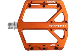 FIFTY-FIFTY Mountain Bike Pedals, Non-Slip and Aluminum Alloy Bicycle Flat Pedals, 9/16" Sealed Bearing, Lightweight and Wide Platform for All Mountain, Enduro, Downhill, E-Bike, MTB