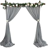 EHLDekol Chiffon-Hintergrundvorhänge Durchsichtig 3x3 M – Ideal Für Hochzeit, Party & Wohnzimmer