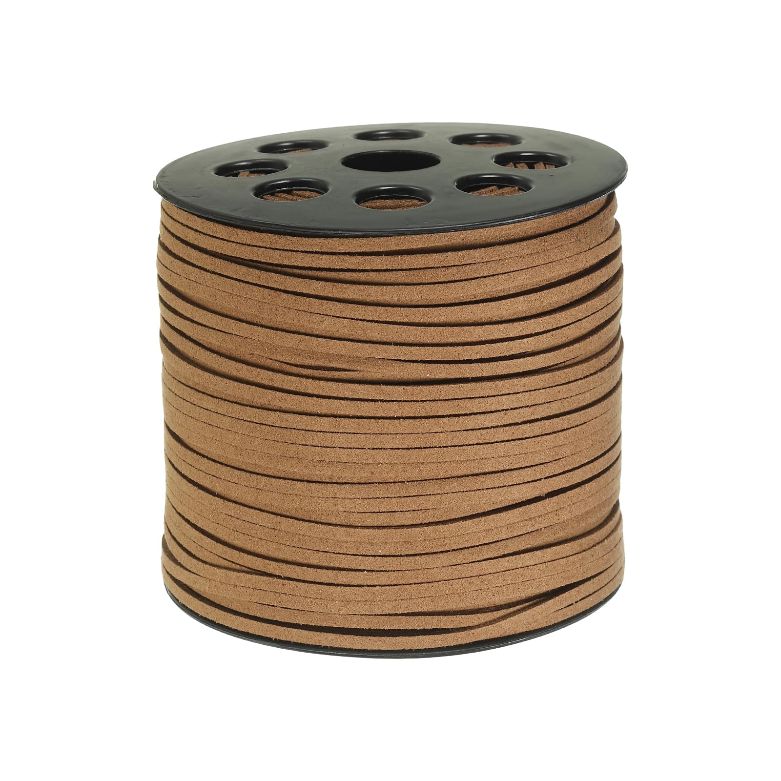 PATIKIL 100 Yards Flat Suede Cord, 2.7mm Leather String Lace Faux Leather Cord with Roll Spool for Jewelry Making Bracelet Necklace Beading DIY Crafts, Brown