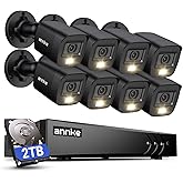 ANNKE 16CH 2MP FHD AI Surveillance Security Camera System with 2TB Hard Drive and 8X 2MP Outdoor Weatherproof CCTV Cameras with Smart Dual Light, Human Vehicle Detection, Color Night Vision