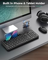 Cimetech Wireless Keyboard and Mouse Set with Phone Holder, 2.4GHz USB view 6