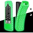CaseBot Silicone Case for Amazon Insignia Smart HD Fire TV Voice Remote (2019) - Honey Comb Series [Anti Slip] Shockproof Cover Compatible with Element Smart Fire TV Voice Remote, Green-Glow