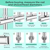 Alyvisun Chrome Shower Head Holder with 2 Hooks 20.5-23.5mm Adjustable view 8