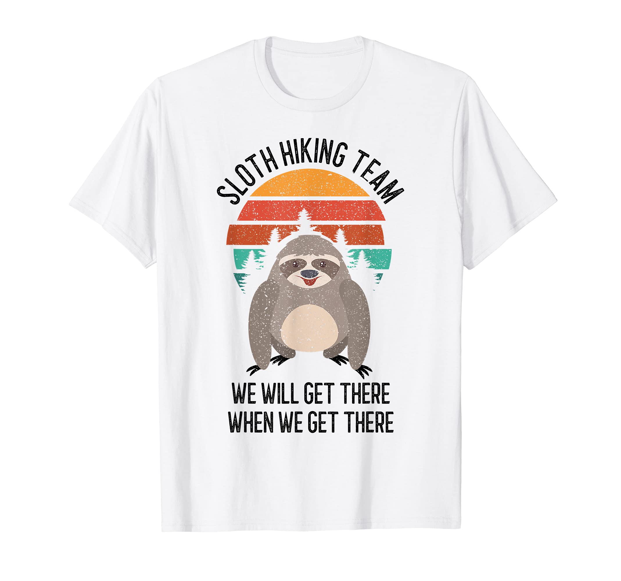 Camping Sloth Hiking Team Summer Vacation Mountain Climbing T-Shirt