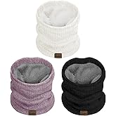 Chalier 3 Pack Neck Warmer for Women Cold Weather Knit Winter Scarf Thick Infinity Neck Gaiter for Men Women