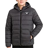 Reebok Boys Winter Coat - Lightweight Insulated Puffer Jacket - Wind & Water Resistant Quilted Hooded Winter Jacket for Boys