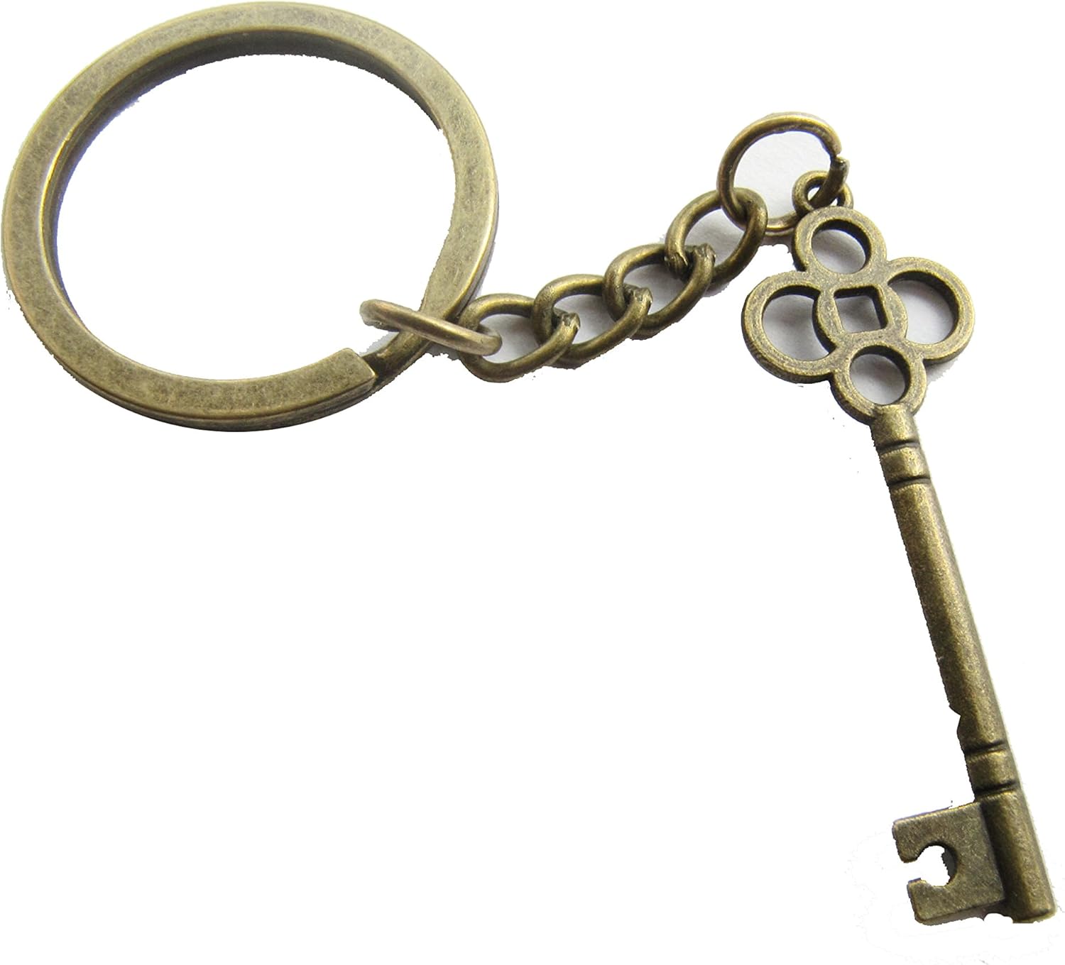 Antique Skeleton Key Keychain- Vintage 