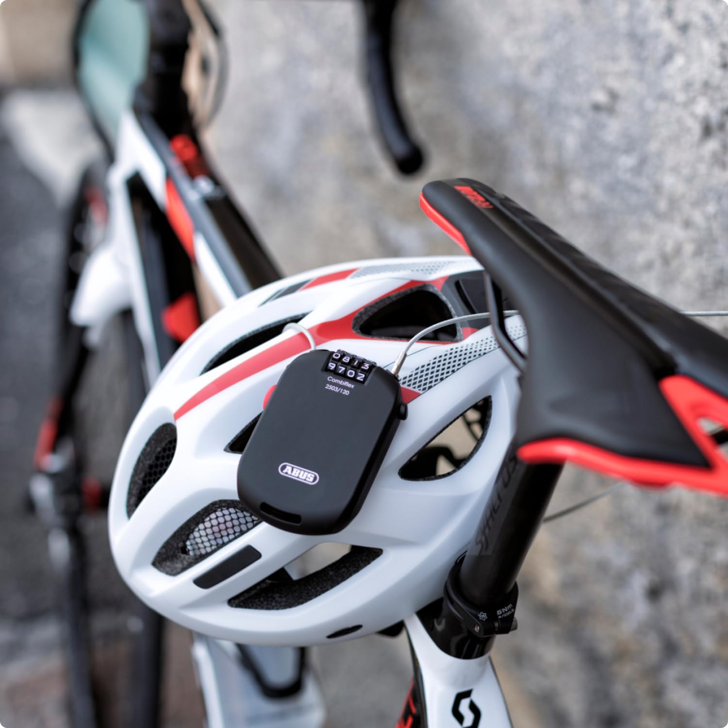 ABUS Spezialschloss Combiflex 2502/85 - Geeignet als Gepäcksicherung, Skischloss, Helmsicherung - 85 cm Stahlkabel - mit Zahlencode - Schwarz 3