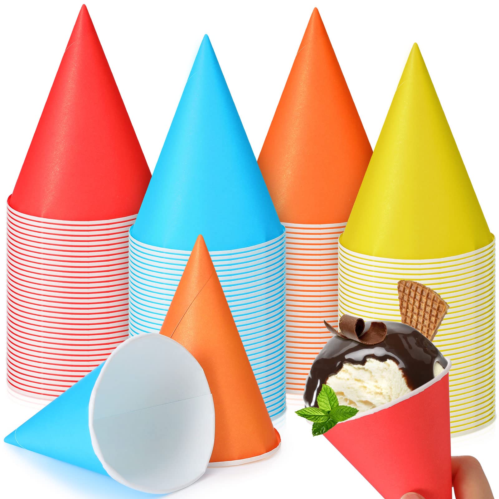 Eaasty 100 Pcs Snow Cone Cups 4.5 oz Disposable
