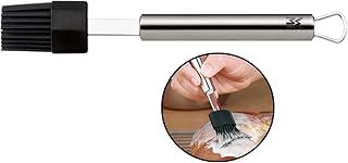 WMF Profi Plus Silikon-Backpinsel 20 cm, Cromargan Edelstahl, teilmattiert, Silikonborsten, Marinadenpinsel, spülmaschinengeeignet, hitzebeständig bis 200°C