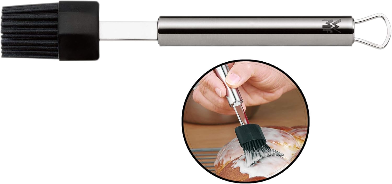 WMF Profi Plus Silikon-Backpinsel 20 cm, Cromargan Edelstahl, teilmattiert, Silikonborsten, Marinadenpinsel, spülmaschinengeeignet, hitzebeständig bis 200°C