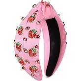 CEALXHENY Strawberry Headband for Women, Fruit A-Pink, Hair Accessory for Summer, Beach Vacation, Wedding, Party, One Size, 1 Count
