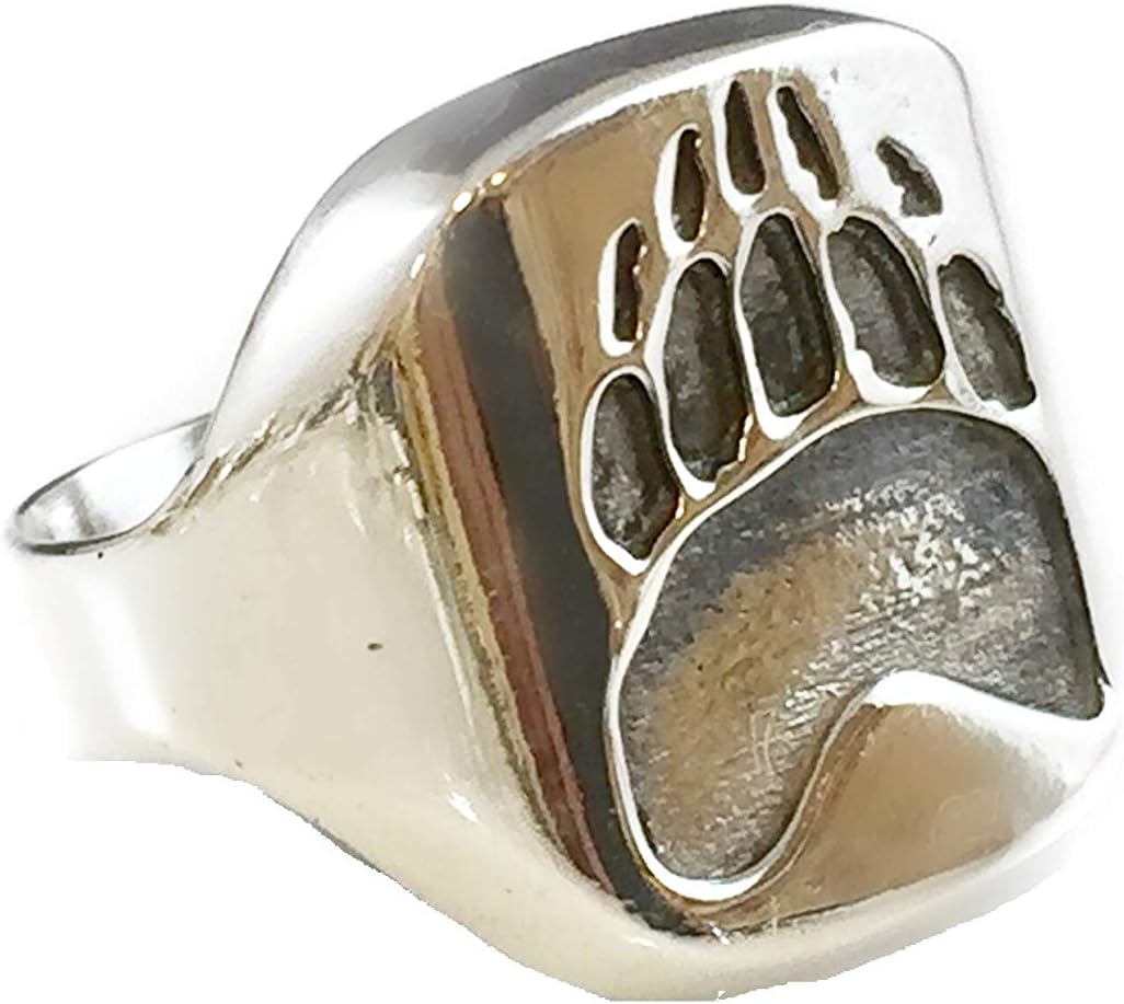 EZI ZINO Jewelry Designer Bear Claw/paw Signet Ring Solid Sterling Silver 925