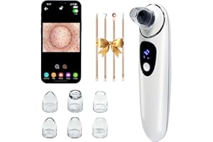 ECHTUR 2025 Pore Vacuum with Camerafor, USB Rechargeable Blackhead Remover Vacuum,3 Levels Adjustable Pore Vacuum Blackhead Remover, 6 Suction Heads,Face Vacuum Pore Cleanser for Women & Men