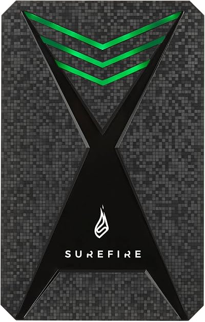 Surefire 2TB Gaming External HDD USB-C RGB LED Windows MacOSX PC Xbox