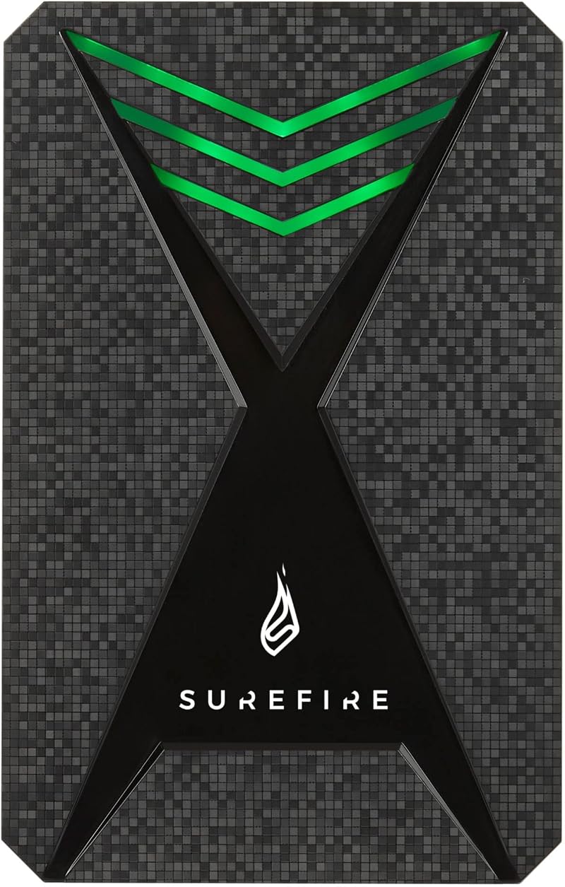 Surefire 2TB Gaming External HDD USB-C RGB LED Windows MacOSX PC Xbox