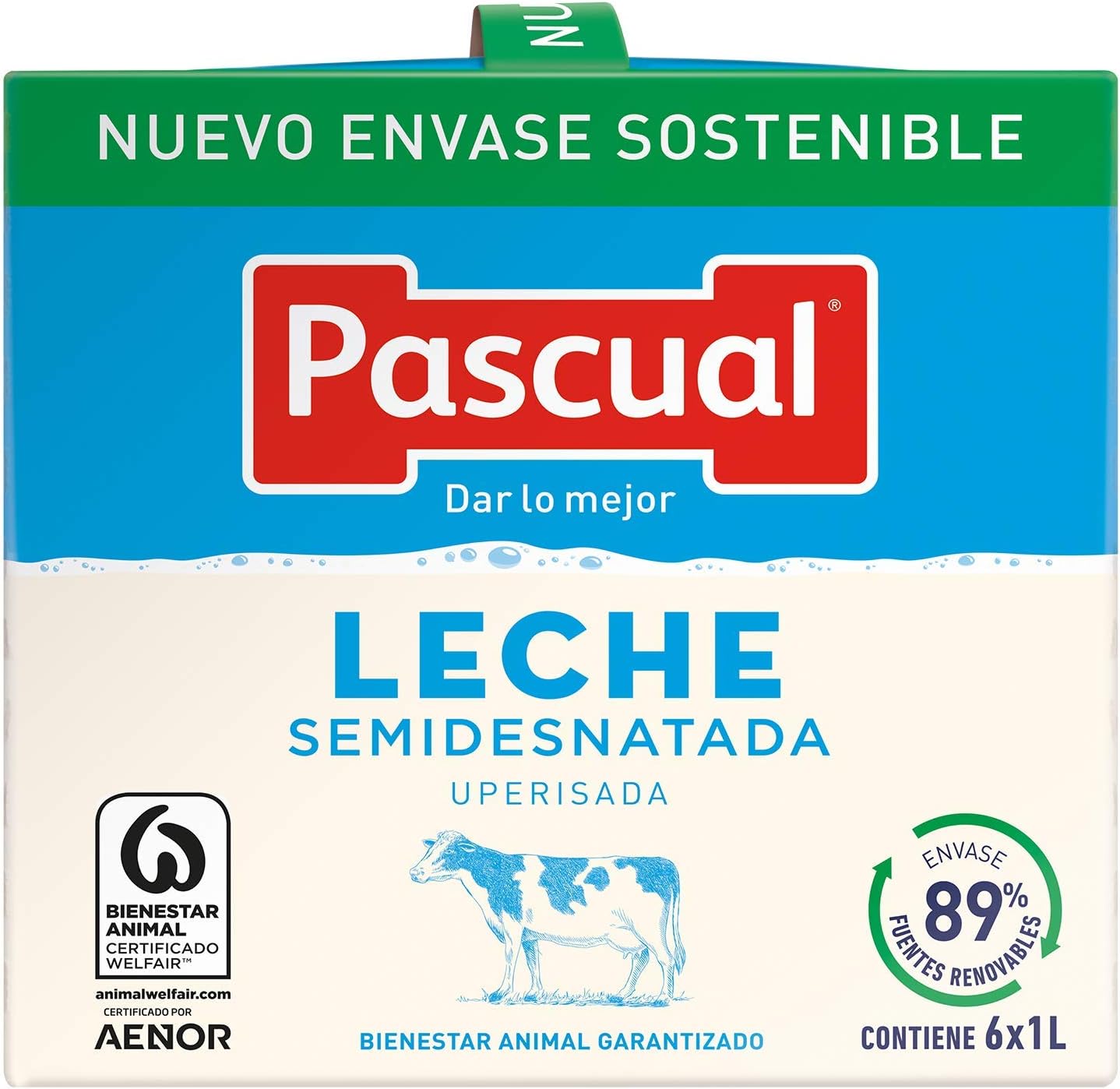 6 litros de leche semidesnatada Pascual por 6,53€ (en compra recurrente)