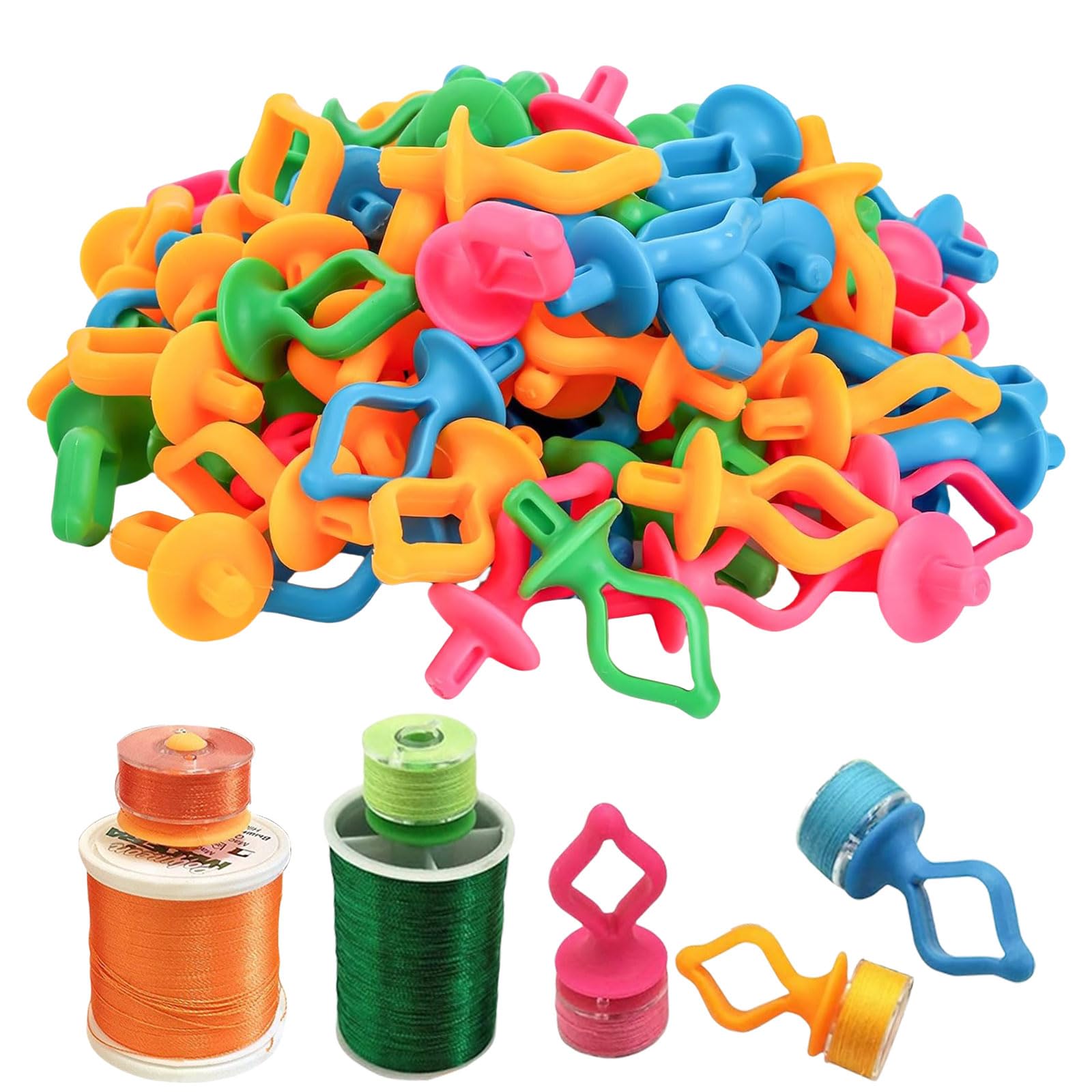 Bobbin Clips,20PCS Silicone Bobbin Buddies Clamps,Bobbin Thread Holder Clips for Embroidery Quilting Sewing Accessory Thread Spools Organizing,Mixed Color (Mixed H)