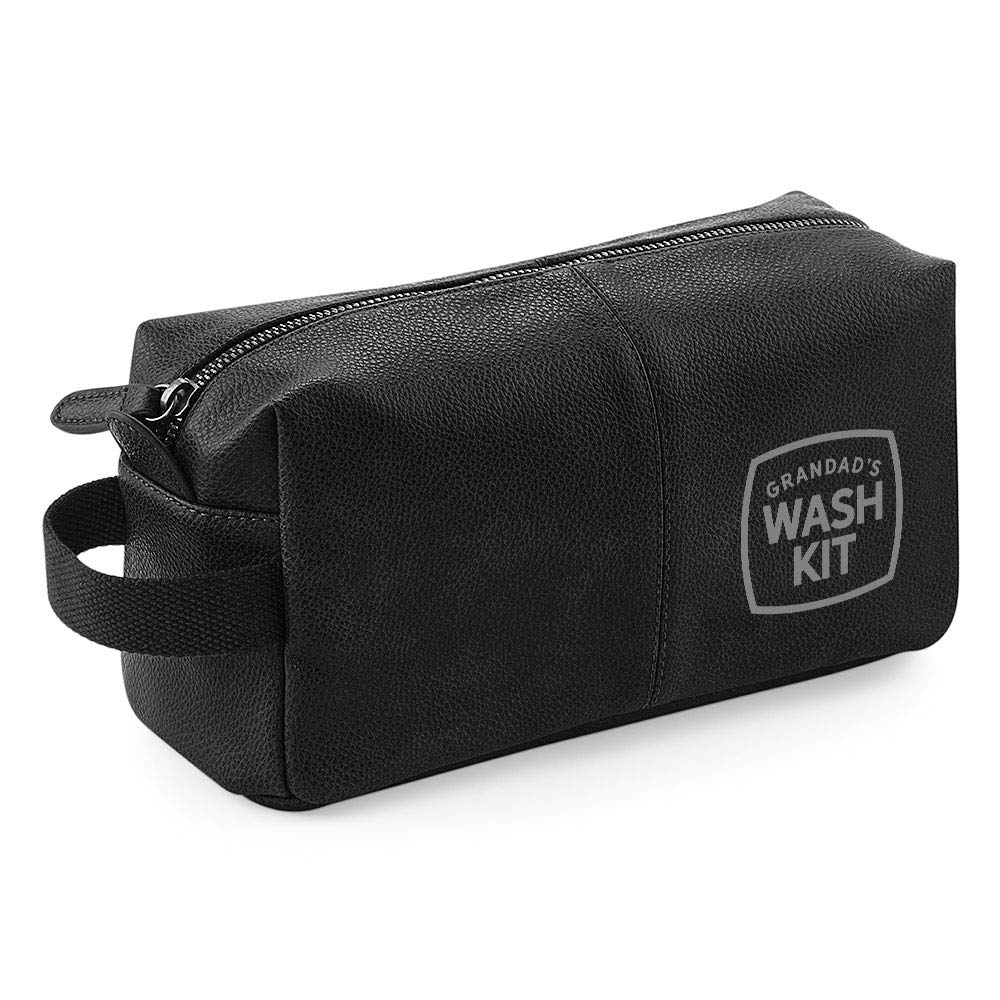 Grandad Wash Bag Gift Birthday, Christmas or Father’s Day Keepsake Wash Kit (Black)