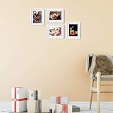 EGOFINE 9x7 Inch Photo Frames White Set of 4 Solid Wood Table Top Wall Mount view 5