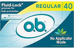 o.b. Tampons No Applicator, Fragrance-Free - 40ct | Applicator-Free Tampons Regular, Feminine Care, ob Tampon Regular, Period Products