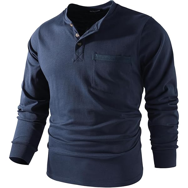 H2H Comfort Fit Men's Button Front Henley Lightweight T