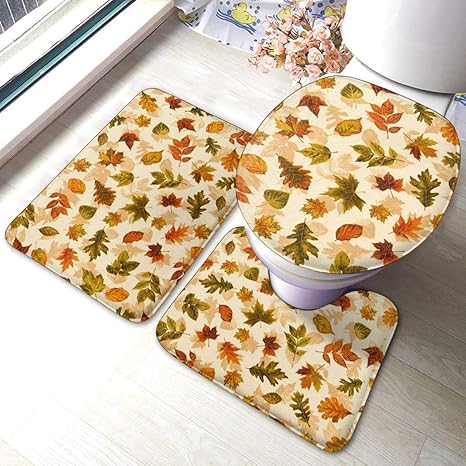 Amazon Co Jp トイレマット 3点セット 足元マット トイレ蓋カバー U型 O型 角型 トイレマット セット 秋のパレット落ち葉 滑り止め 吸水 速乾 防寒 抗菌 防臭 便器ふたカバー 家庭用 ホテル用 ホーム キッチン