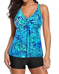 Yonique Women 2 Piece Flowy Tankini Swimsuits with