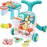 Meryi Sit-to-Stand Walker with Activity Center – Multifunctional Baby Push Walker with Interactive Learning Table– Early Lear