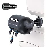 OHLPRO 3-in-1 Retractable Backseat Car Charging Station, 36W Fast Car Charger for All Phones (iPhone, Samsung), Ideal for Lyft, Turo, Uber, Taxi, Rideshare, Customer Charging Dock Attach to Headrest