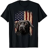 American Black Labrador USA Flag Lab Owner T-Shirt