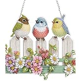 ZeeLionArt Hanging Diamonds Art kit for Adult,Birds Pendant Diamonds Painting Art Kit,7.8x7.3inch Acrylic Diamonds Painting Board Kit Ornament, Special Crystal Diamond Hanging Ornament