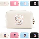 Hbhpov Personalized Initial Letter Makeup Bag Organizer,Waterproof PU Leather Letter Zipper Cosmetic Pouch Bag Travel Portable Toiletry Bag,Gift Ideal for Teen Girls Women Birthday Friend Mom