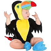 Fun Costumes Toucan Costume for Babies - Hooded Bodysuit with Booties and Foam Beak