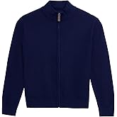 X RAY Boy's (4-12) Full Zip Mock Neck Cardigan Sweater, Kids Classic Fit Soft Lightweight Knit Sweater