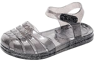 ursloole Toddler Girls Jelly Shoes Soft Unisex-Child Boys Jellies Sandals Rubber Sole Closed Toe Beach Summer Mary Jane Kids Princess Dress Flat