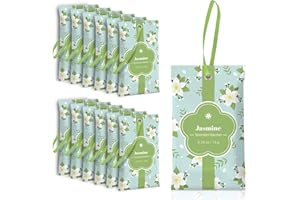 SCENTORINI Scented Sachets for Drawers and Closets, Jasmine Scent 14 Pack, Long-Lasting Sachets Bags Wardrobe Freshener, for Drawers, Closets, Cars