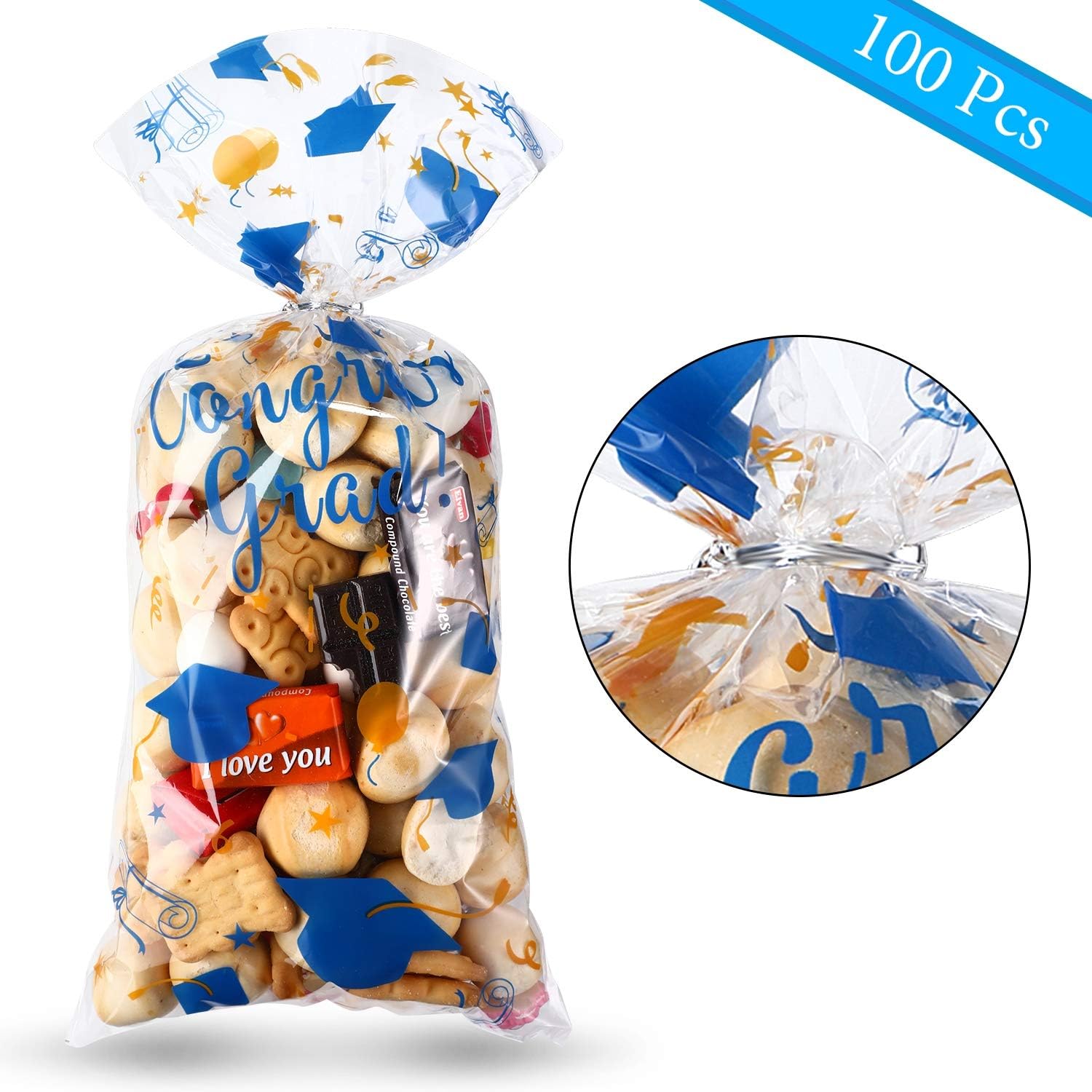100 Pieces Graduation Cellophane Treat Bags - Image 4