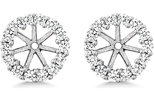 Gem Stone King Earring Jackets for Round Studs For Women | 925 Sterling Silver | 5MM, 6MM, 7MM | Halo Women's Earring | Fine 