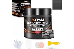 BSCPAM Dark Gray Leather Recoloring Balm,Leather Couch Scratch/Stain Remover,Leather Repair kit for Vinyl Furniture and Car Interior,Leather Dye Paint for Scratched and Faded Leather Couches