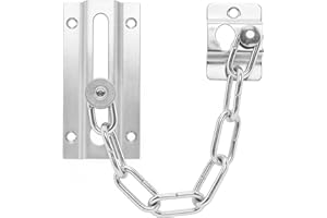 CIXLOGIC 1 PCS Stainless Steel Door Chain with Screws, Sturdy Anti-Theft Internal Chain Door Lock for Hotel Home Living Motel